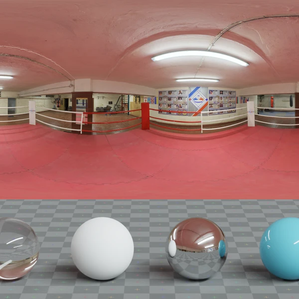 Basement Boxing Ring - HDRI map - from Poly Haven