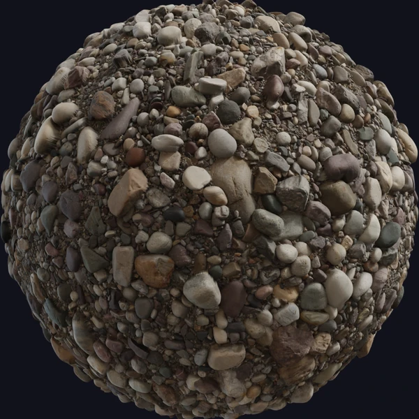 Ganges River Pebbles - Rock - PBR texture - from Poly Haven