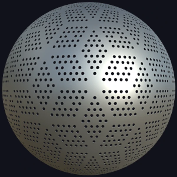 Cube Shape Patterned Perforated Metal Plate (Metal 0082) - PBR texture - from Texture Can