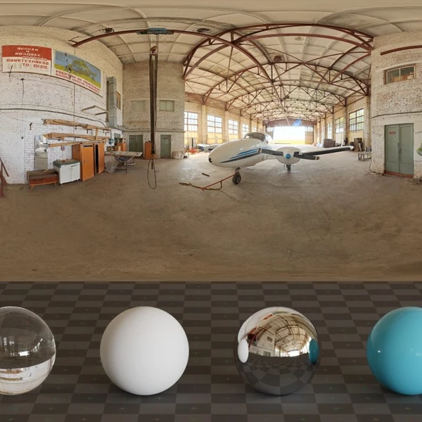 Small Hangar 02 - HDRI map - from Poly Haven