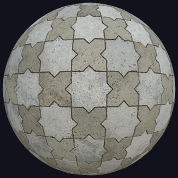 Star and Cross Shaped Concrete Tile Texture (Tiles 0091)