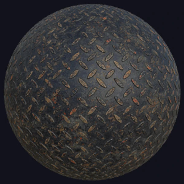 Rusted Tread Plate Metal Texture (Metal 0070) - PBR texture - from Texture Can