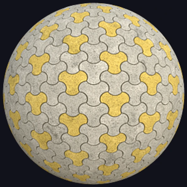 Fan shaped (Y-Shape) Checker Colour Concrete Blocks (Tiles 0078)