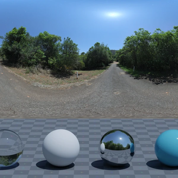 Narrow Moonlit Road - HDRI map - from Poly Haven