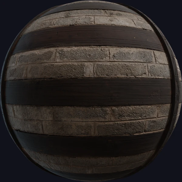 Wood Inlaid Concrete Wall