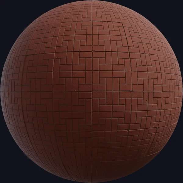 Red Brick Pavers - Floor - PBR texture - from Poly Haven