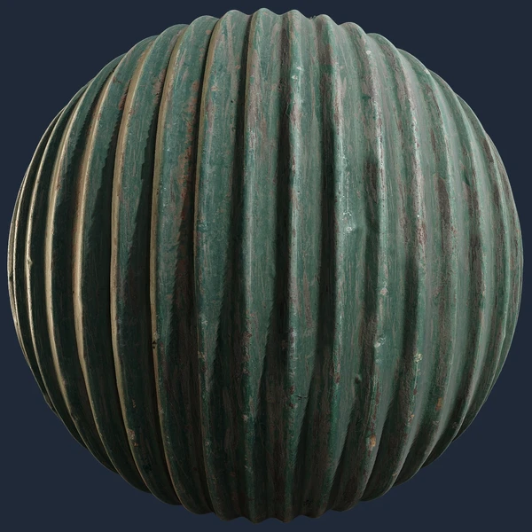 Green Corrugated Metal – Free Metal PBR Texture