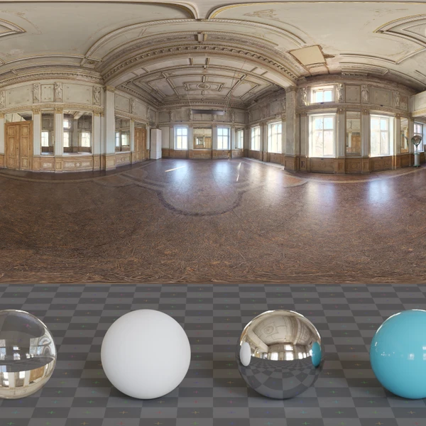 Mirrored Hall - HDRI map - from Poly Haven