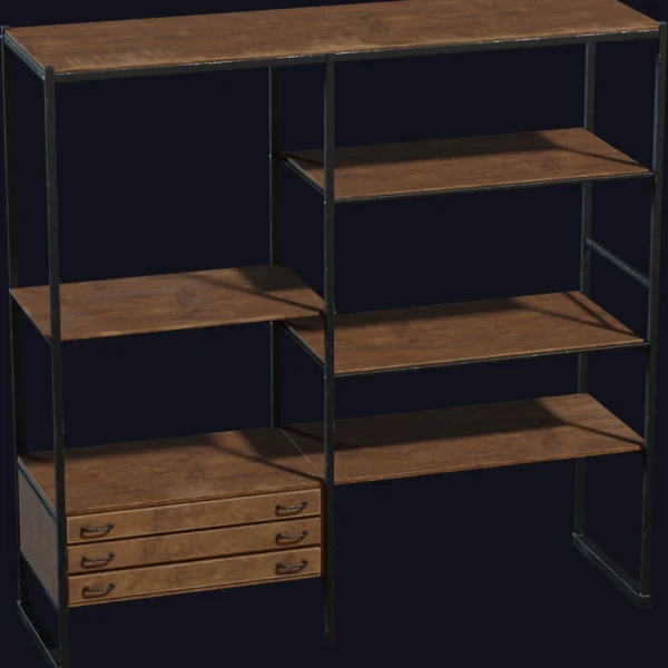 Steel Frame Shelves 03 - 3D Models - 3D model - from Poly Haven