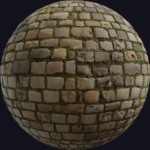 Mossy Cobblestone - Floor - PBR texture - from Poly Haven