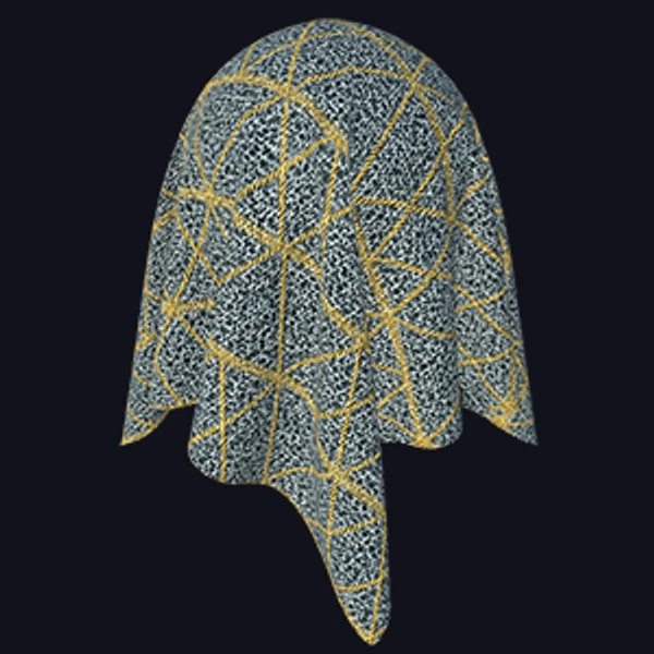 Grey Fabrics Texture with Yellow Triangle Patterns (Fabrics 0043)