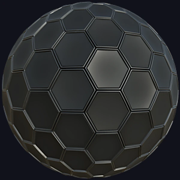Hexagonal Metal Frames with Concave Rubber (metal 0079) - PBR texture - from Texture Can