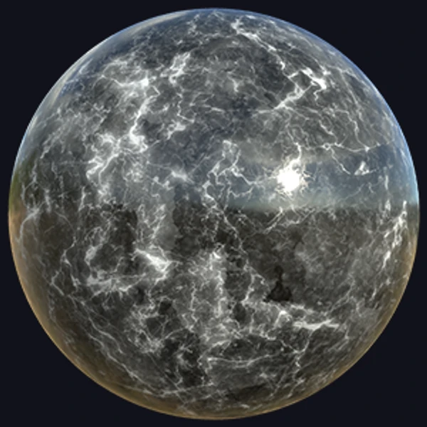 Glossy Black and White Marble Texture (Marble 0012)