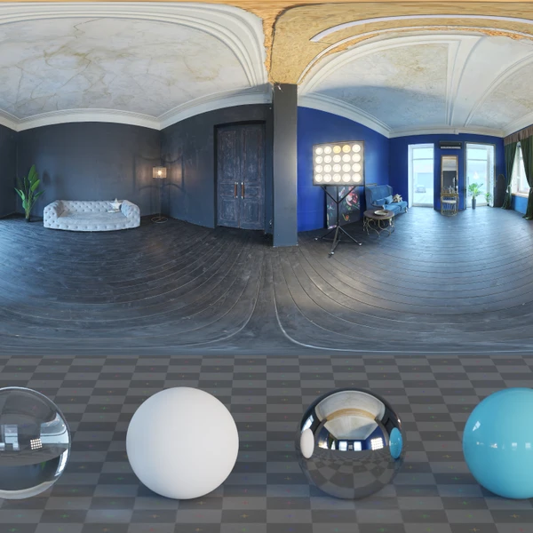 Blue Photo Studio - HDRI map - from Poly Haven