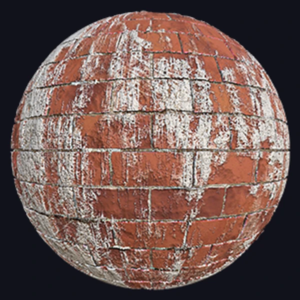Red Brick Wall Partially Plastered (Bricks 0018)
