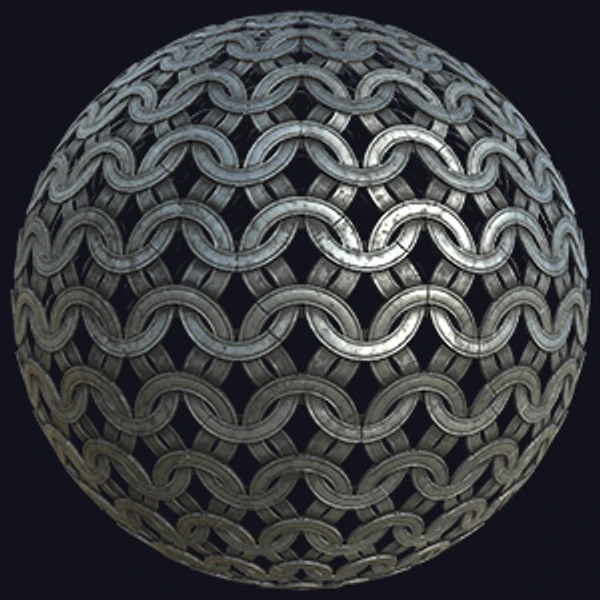 Oxidized Circular Flat Iron Chainmail (Metal 0045)
