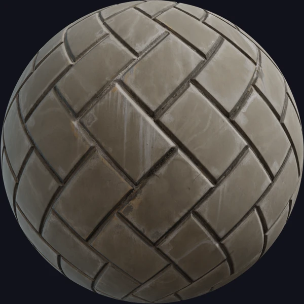 Herringbone Concrete Tile - wall - PBR texture - from Poly Haven