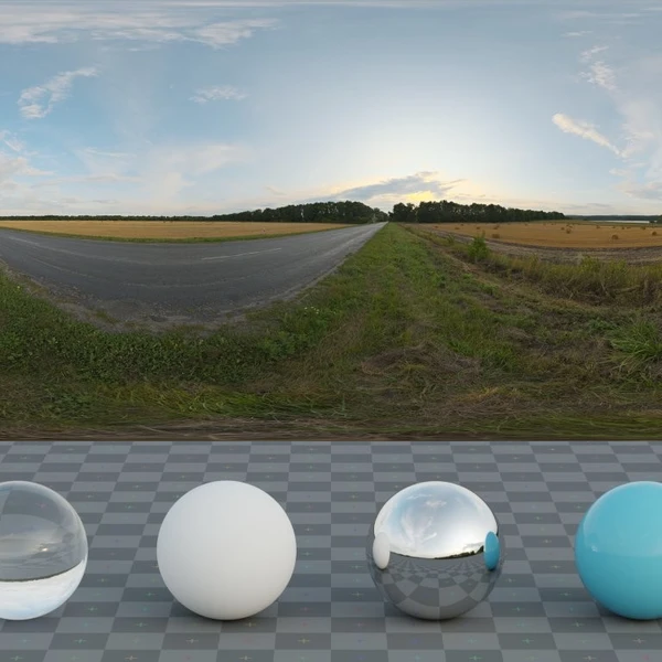 Straw Rolls Field 01 - HDRI map - from Poly Haven