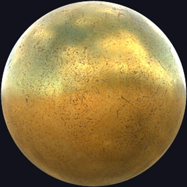 Worn Yellow Brass Metal Texture (Metal 0065) - PBR texture - from Texture Can