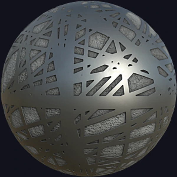 Concrete Wall with Silver Metallic Stripes (Concrete 0027)