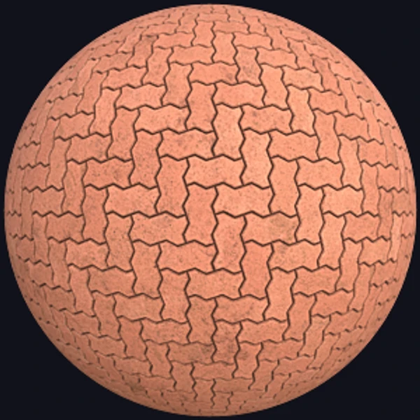 Zig Zag Unipaver Concrete Bricks in Herringbone (Tiles 0075)