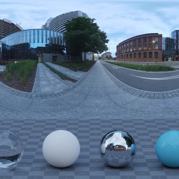 Modern Evening Street - HDRI map - from Poly Haven