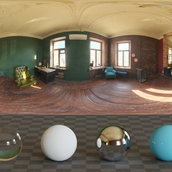 Photo Studio Loft Hall - HDRI map - from Poly Haven