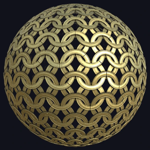 Circular Flat Gold Chainmail (Metal 0046)