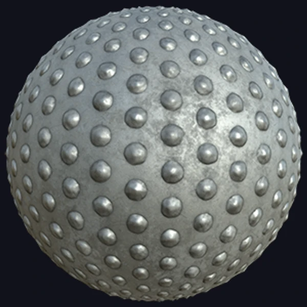Oxidized Metal Plate Texture with Round Cap Nails (Metal 0012)