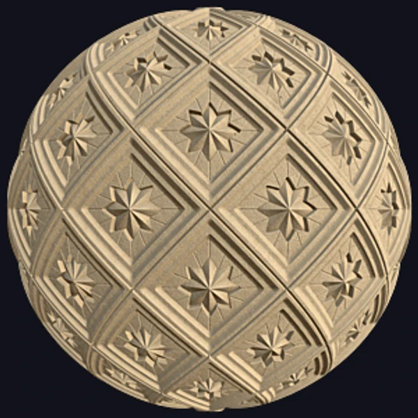 Sandy Concrete Wall with Star Shaped Ornament (Concrete 0024)