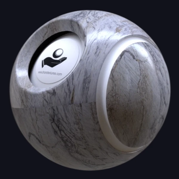 Calacatta Aria Polished Marble - Floor - PBR texture - from Share Textures