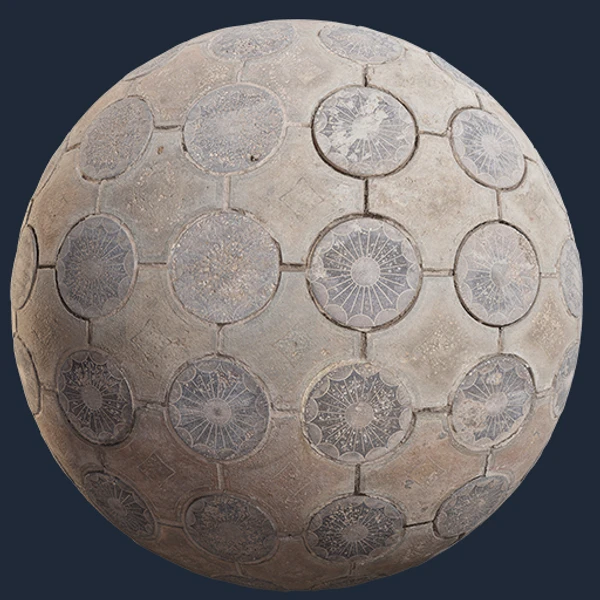 Circular Pavement Tile Texture