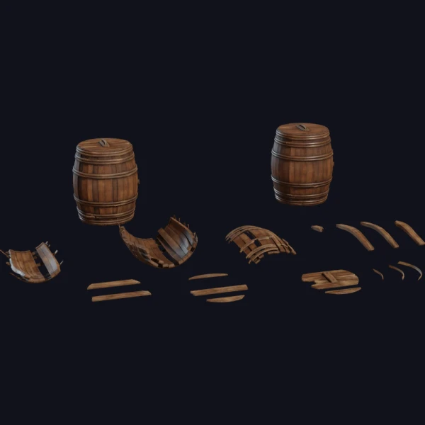 Wooden Barrels 01 - 3D Models - 3D model - from Poly Haven
