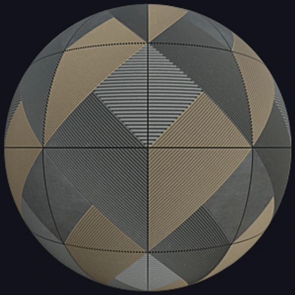 Yellow and Gray Concrete Tiles with Triangular and Stripy Pattern (Concrete 0034)