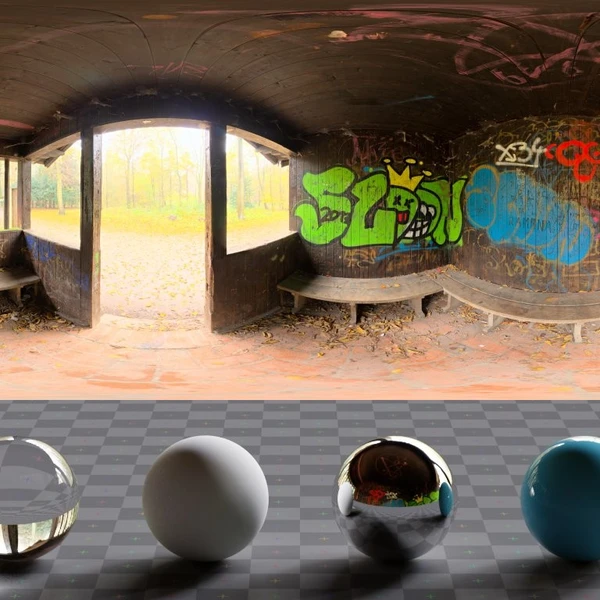 Graffiti Shelter - HDRI map - from Poly Haven