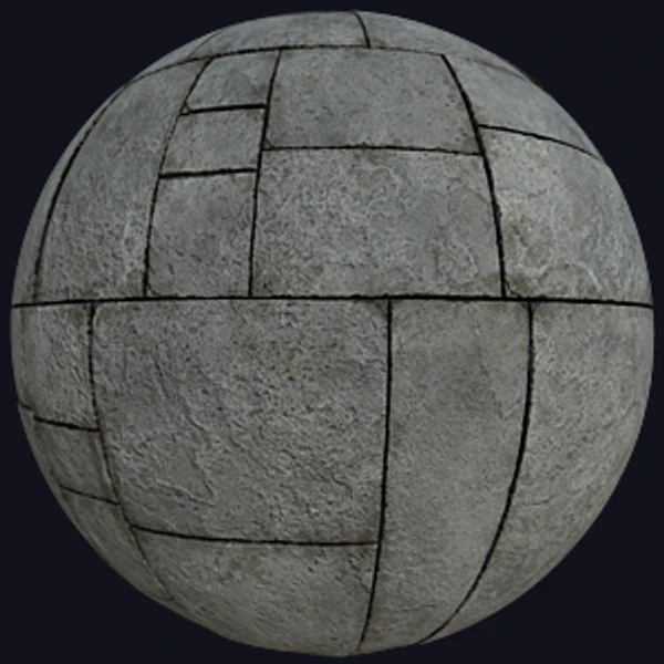 Concrete Wall of Stacked Rectangular Stones (Concrete 0031)