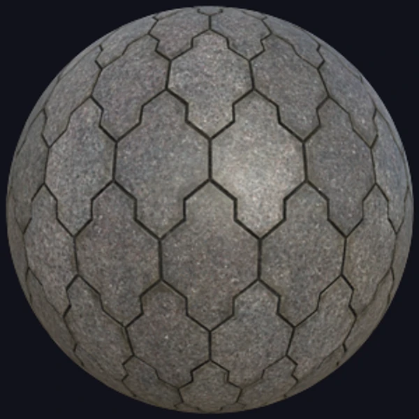 Gray Pavement Tiles Consisting of Hexagons and Crosses (Tiles 0123) - Road - PBR texture - from Texture Can