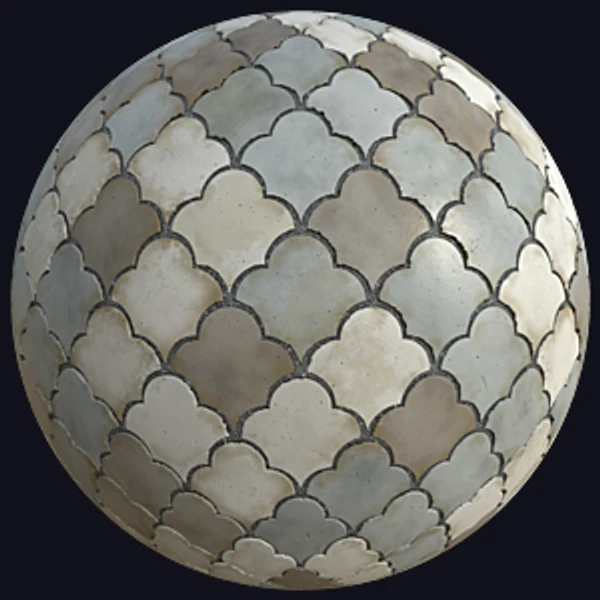 Fan Shaped Moroccan Tile Texture (Tiles 0095)