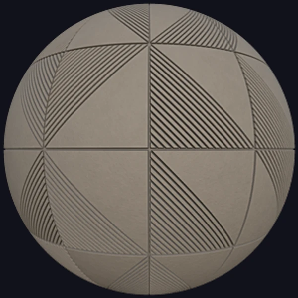 Beige Decorated Wall Made of Geometric Squares and Stripy Triangles (Tiles 0131) - Road - PBR texture - from Texture Can