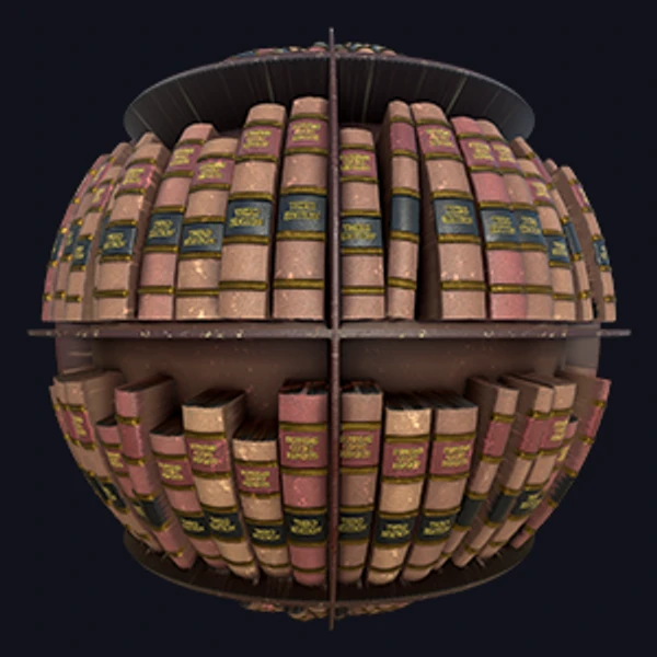 Wooden Bookshelf with Books (Others 0019)