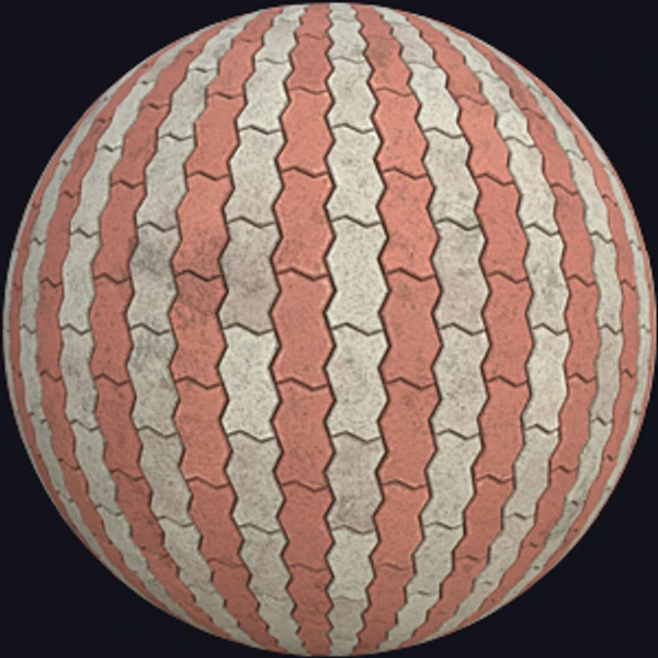 Zig Zag Alternating Color Unipaver Blocks (Tiles 0077)