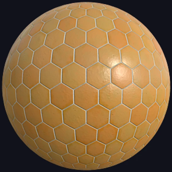Hexagonal Orange Porcelain Tiles (Tiles 0072)