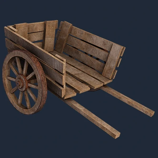 Medieval Wooden Farm Cart – Free Medieval 3D Model