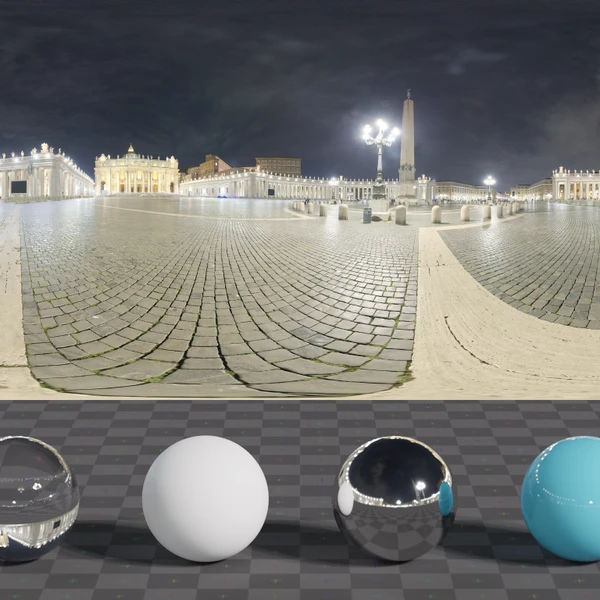 St Peters Square Night - HDRI map - from Poly Haven