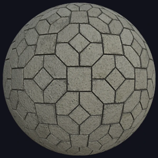 Floor Pavement Tiles of Squares and Diamond Shapes (Tiles 0128)