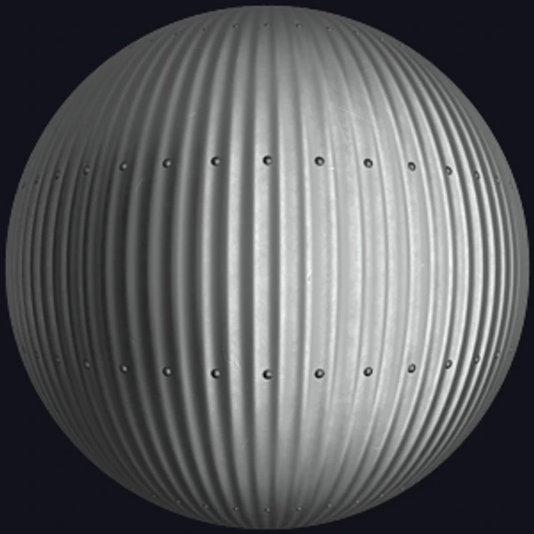 Wavy Corrugated Metal Plate with Rivets (Metal 0060) - PBR texture - from Texture Can