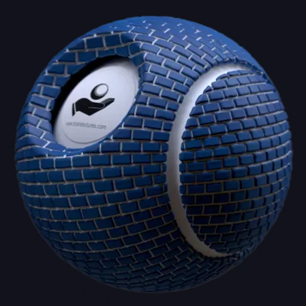 Blue Brick Wall 13 - PBR texture - from Share Textures