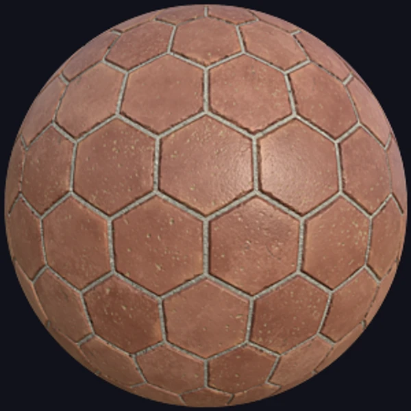 Hexagonal Light Brown Terracotta Tiles (Tiles 0070)