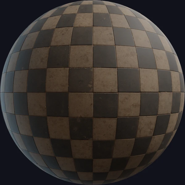 Checkered Pavement Tiles - Floor - PBR texture - from Poly Haven