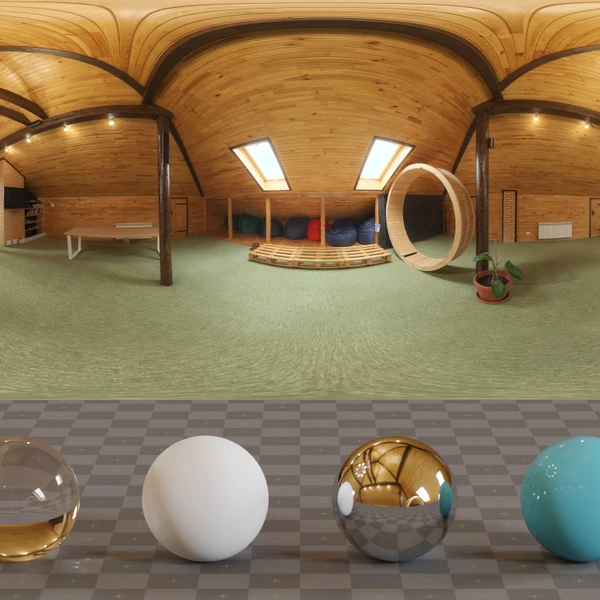 Pine Attic - HDRI map - from Poly Haven